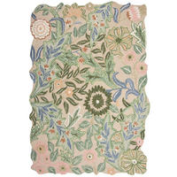 WOLLTEPPICH Shaped Botanisch Floral, Wohnzimmer Grün Rechteckig 200x290 - Grün, Textil (200/290cm) - KADIMA DESIGN