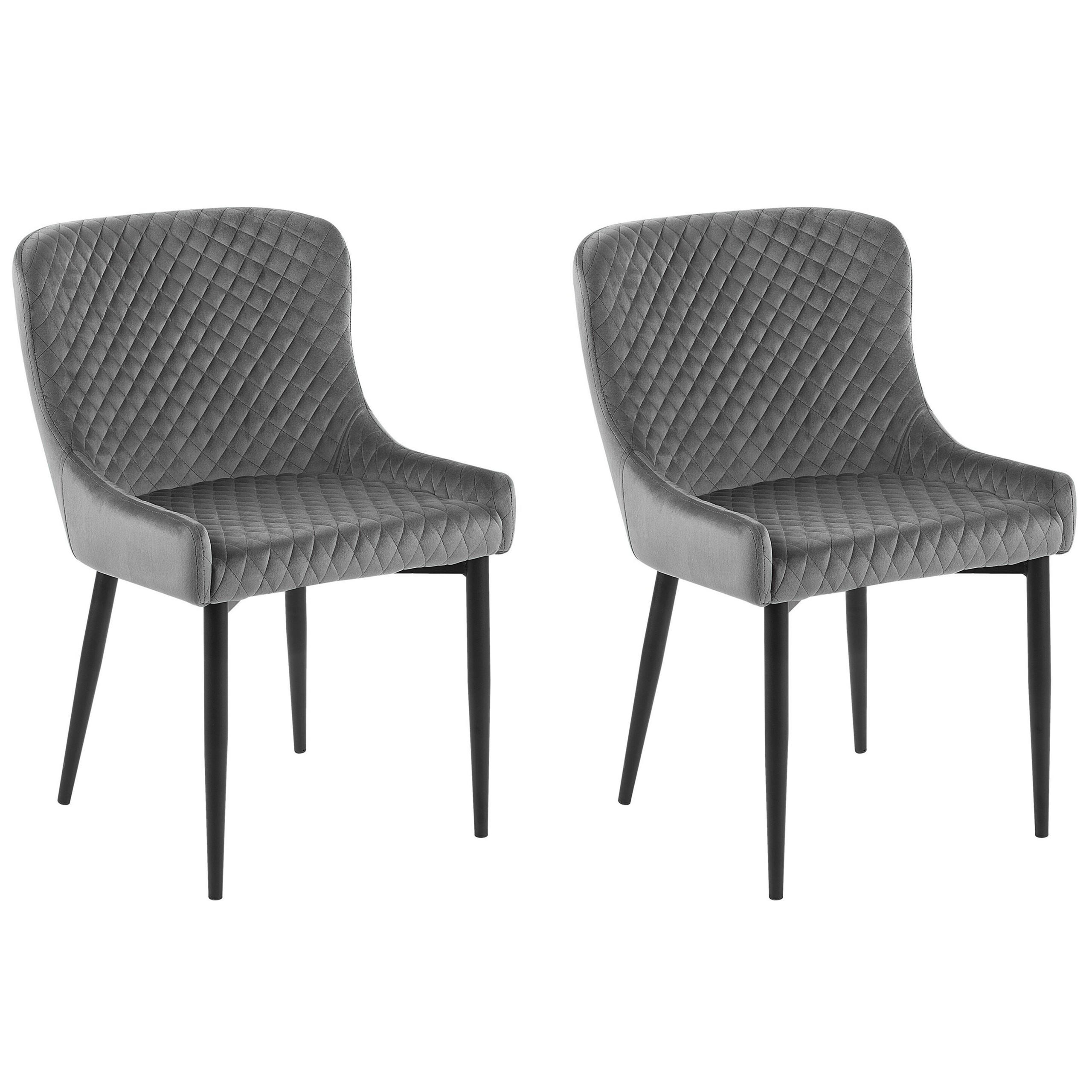 SCAUN DE BUCĂTĂRIE set de 2 catifea gri Solano