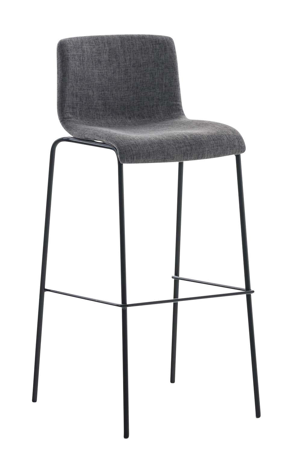BARHOCKER Stoff Hellgrau - Hellgrau/Schwarz, Textil/Metall (43/100/48cm) - CLP