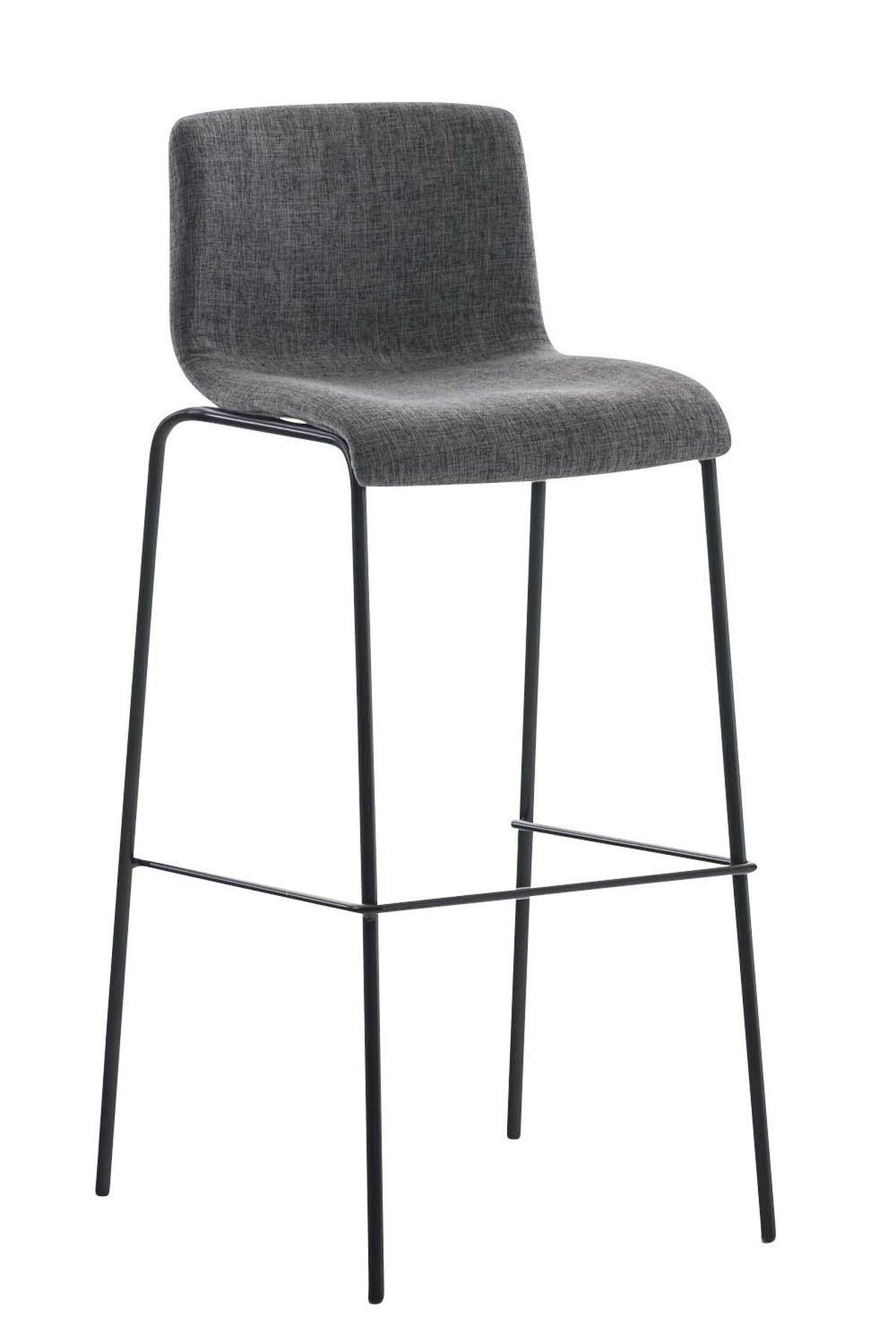 BARHOCKER Stoff Hellgrau - Hellgrau/Schwarz, Textil/Metall (43/100/48cm) - CLP