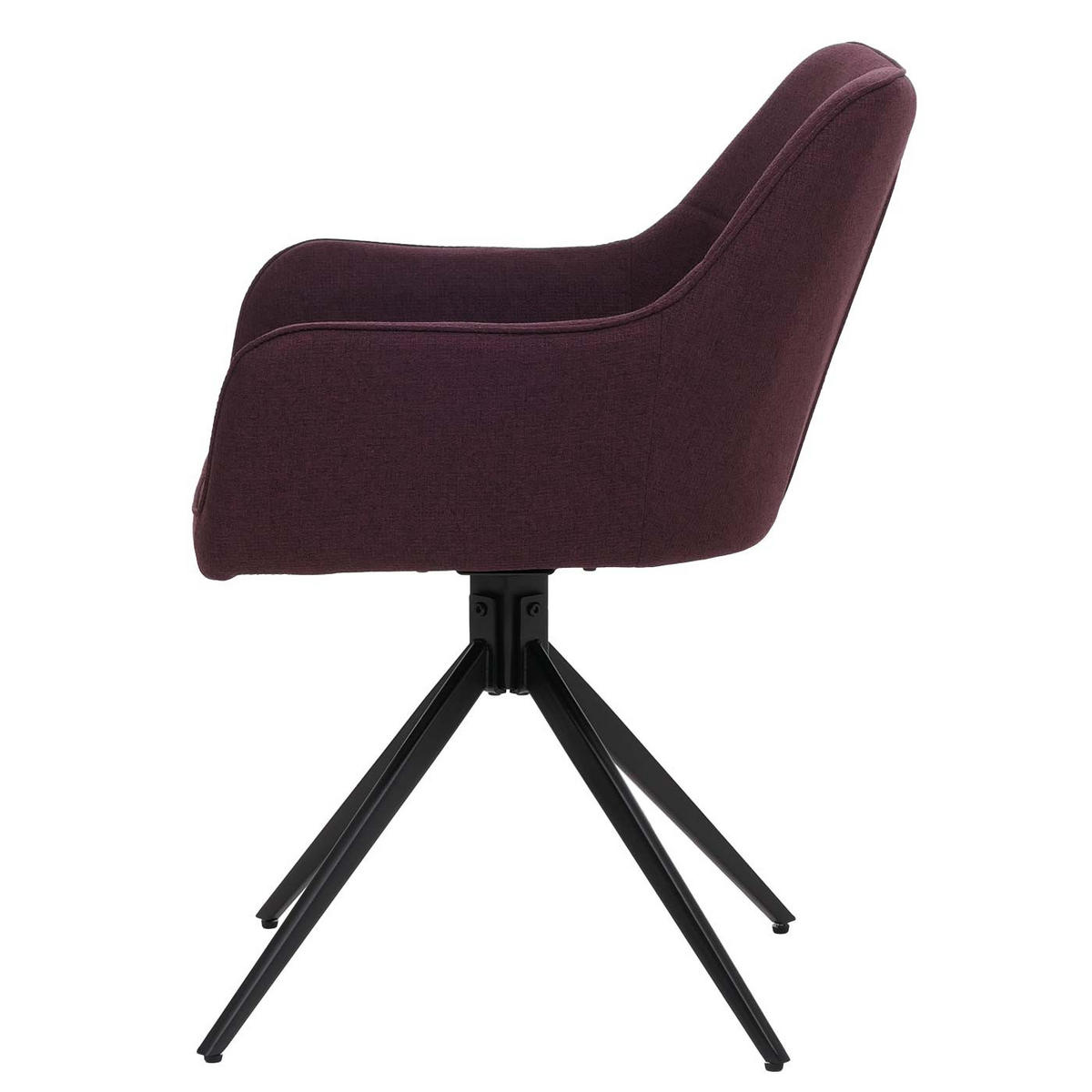 2ER-SET Esszimmerstuhl | HxBxT 80x53x59cm | Sitzhöhe 41cm | Stoff/Textil (270g/m²) | Bordeaux | Küchenstuhl Armlehne - Bordeaux, Textil (53/80/59cm) - CHEFGASTRO