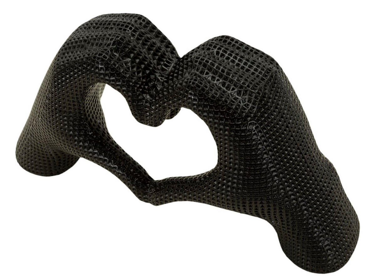 DEKOOBJEKT Hands Lover, schwarz, Polyresin, 25 x 7,5 x 13,5 cm - Schwarz, Kunststoff (25/13.5/7.5cm) - Mauro Ferretti