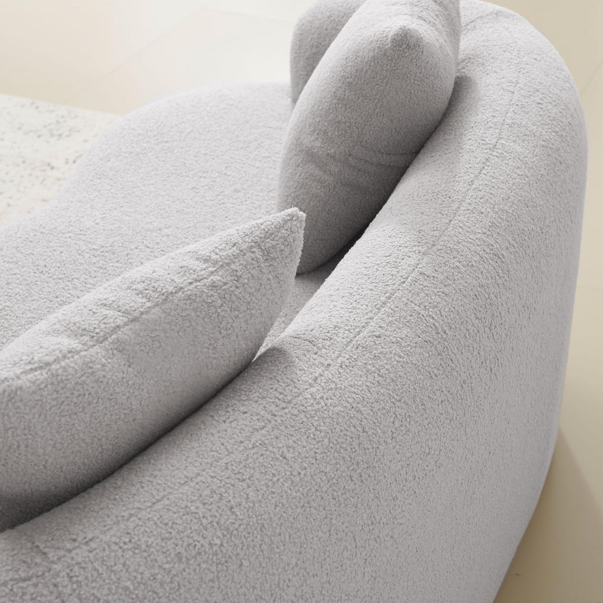 2-SITZER SOFA Polyester Hellgrau mit 2 Kissen - Hellgrau, Holzwerkstoff/Textil (170/70/89cm) - WISHDOR