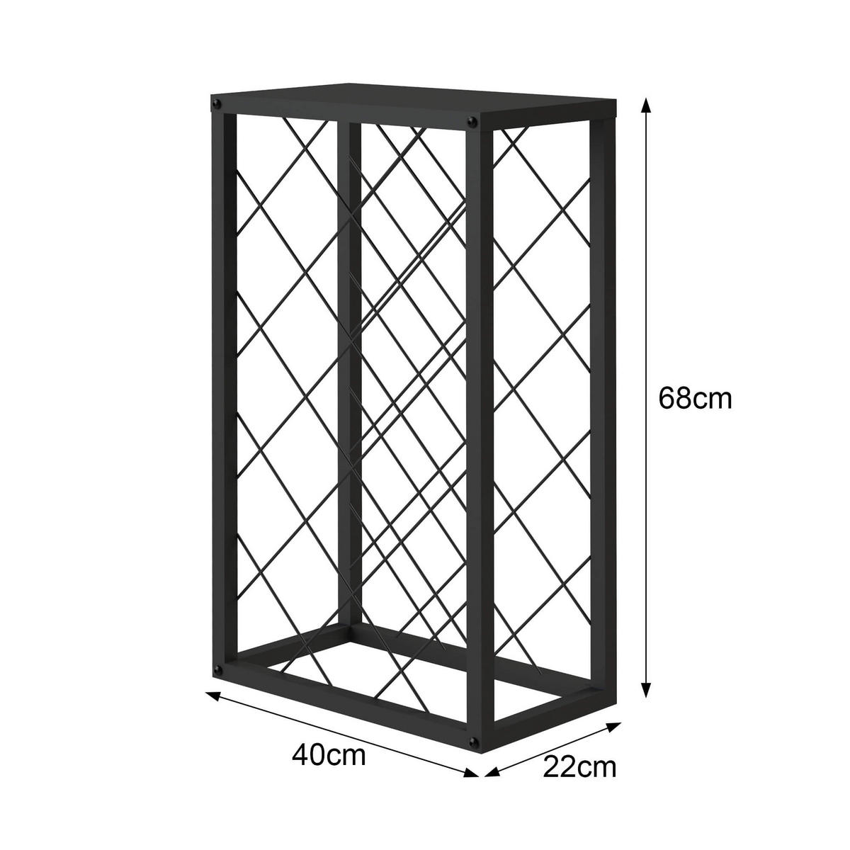 WEINREGAL für 20 Flaschen Metall Schwarz 68 cm - Schwarz, Metall (40/68/22cm) - DanDiBo