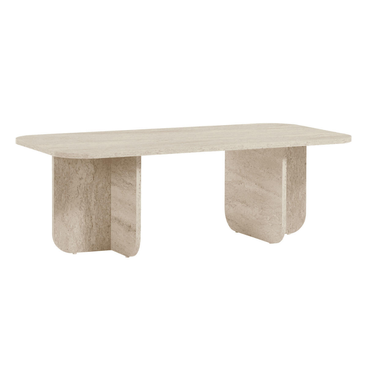 COUCHTISCH RECHTECKIG abgerundete kanten 120/60/41,4 cm - Beige, Holzwerkstoff (65/60/41.4cm) - Calicosy