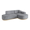 ECKSOFA Ottomane Rechts MARI-L1-v2 - 243x171x83 cm Grau Velours - Grau, Holzwerkstoff/Textil (171/243cm) - ALTDECOR