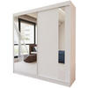 SCHWEBETÜRENSCHRANK Gaja 200/216/61 weiß mit Spiegel und Schubladen - Weiß, Holzwerkstoff (200/216/61cm) - Beautysofa