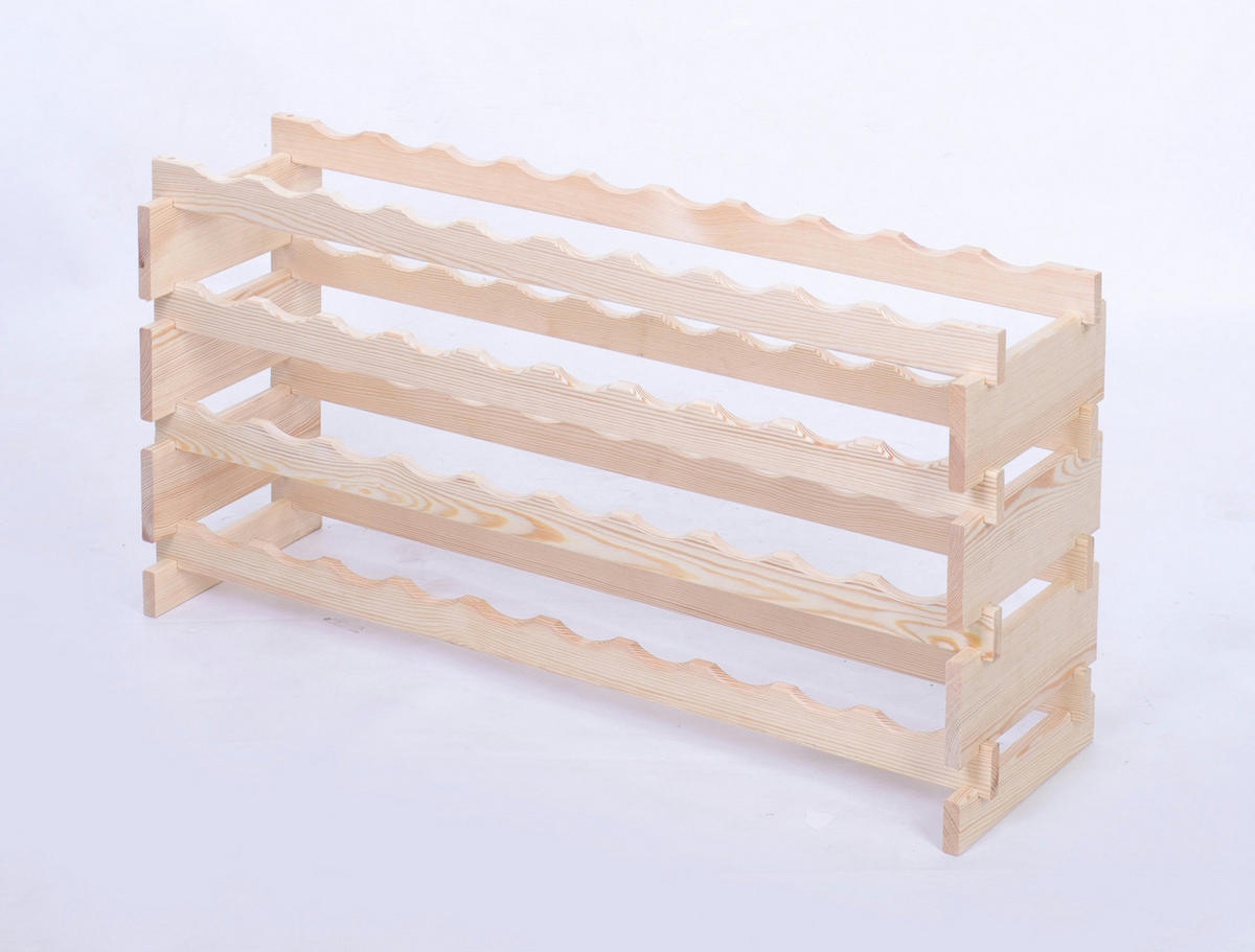 WEINREGAL VINOTECA FLEX PRO HxBxT 51x103x28cm 40 Flaschen auf 4 Ebenen Natur unbehandelt - Naturfarben, Holz (103/51/28cm) - PROREGAL