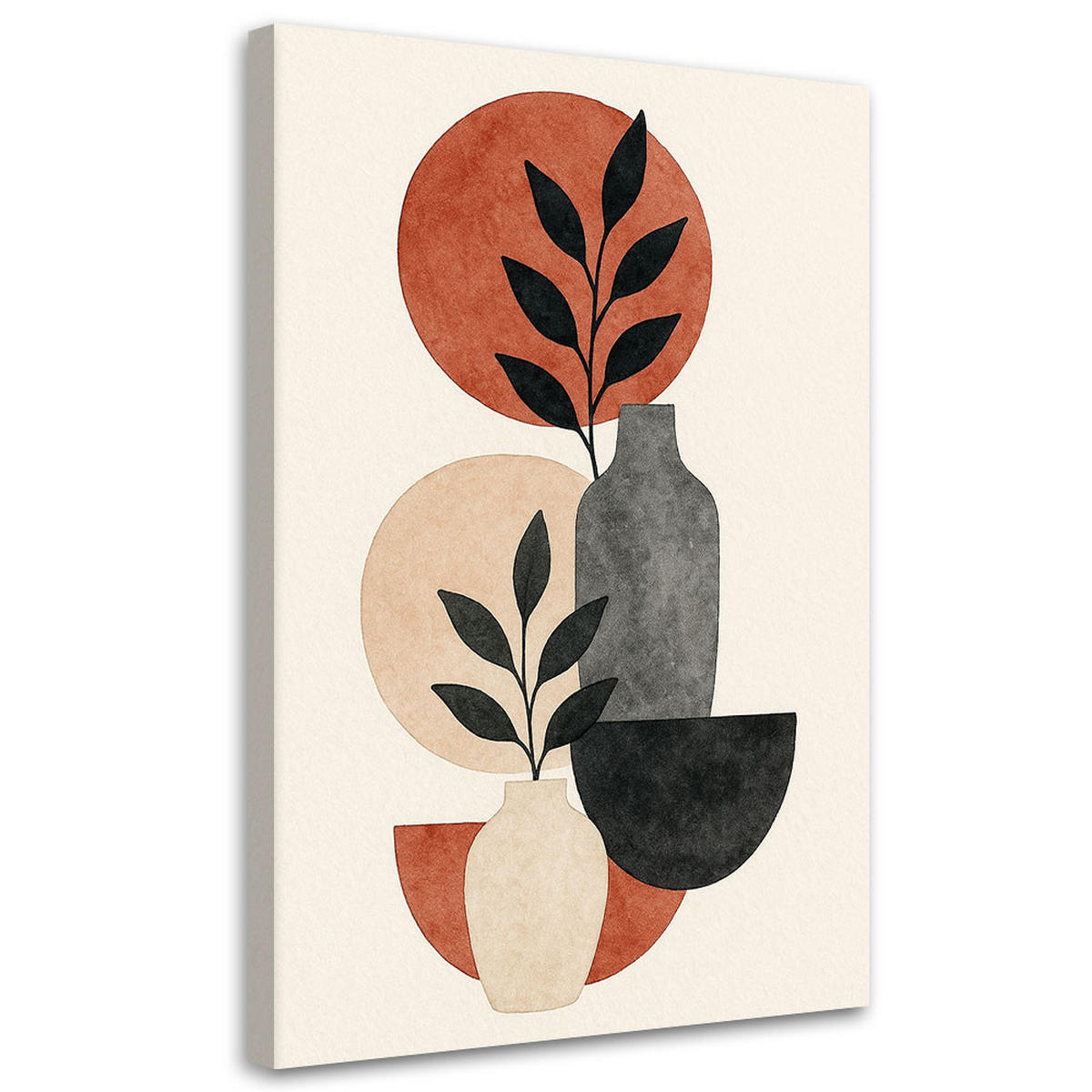 LEINWANDBILD Abstraktion 80x120cm - Beige, Textil (80/120cm) - Feeby