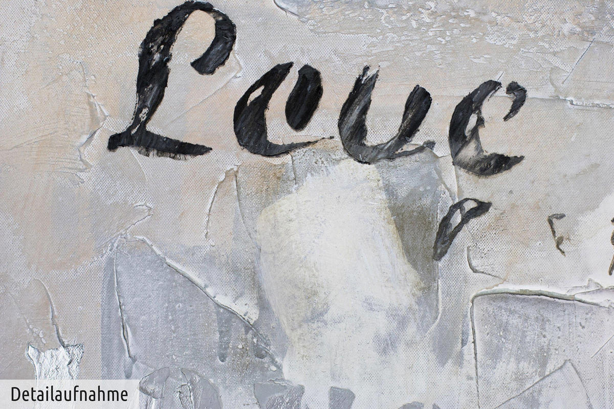 ACRYLBILD HANDGEMALT 80/60 cm - Beige/Grau, Holz/Textil (1.64/60cm) - KUNSTLOFT