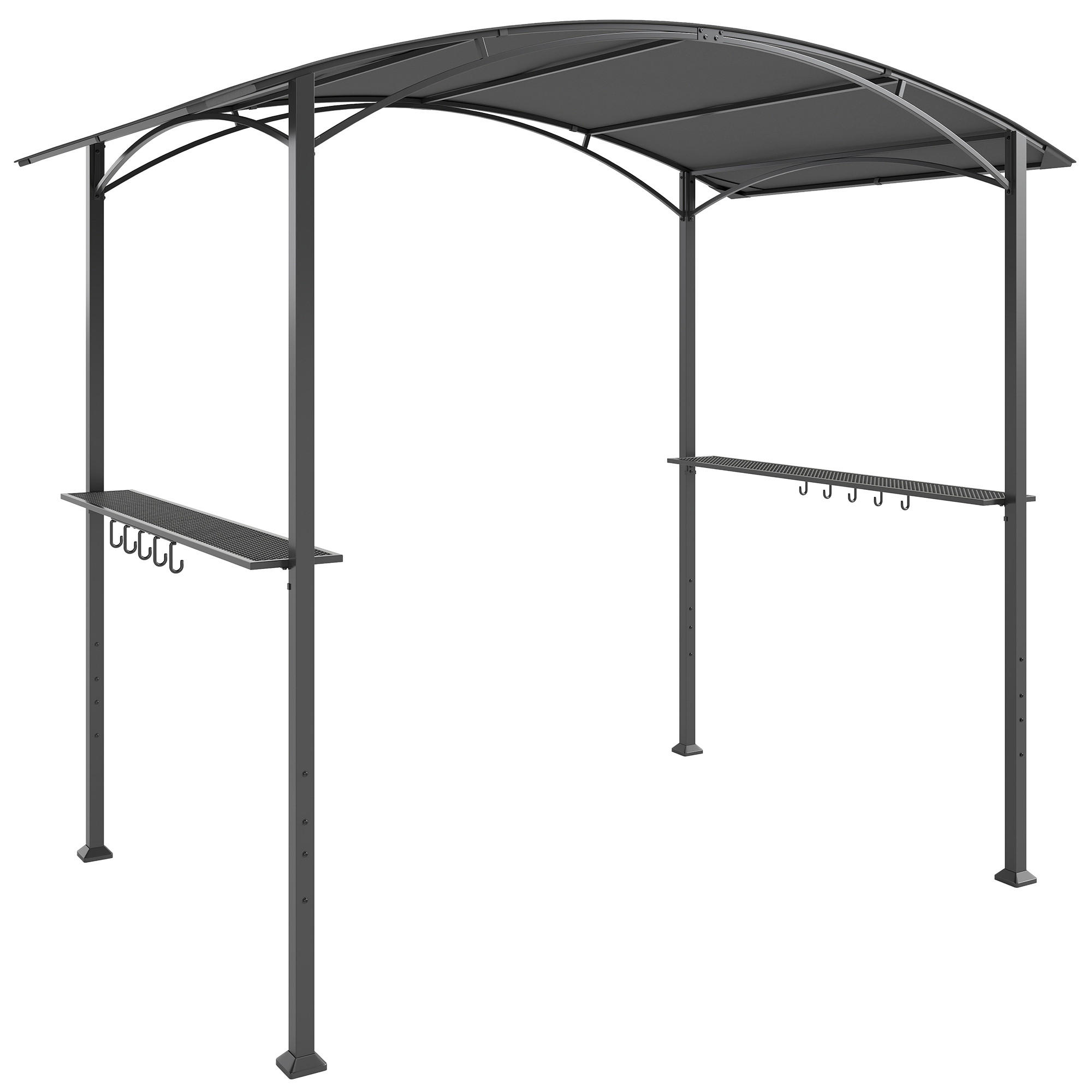GRILLPAVILLON 245/152/218 cm Dunkelgrau - Dunkelgrau, Metall (152/218/245cm) - Outsunny