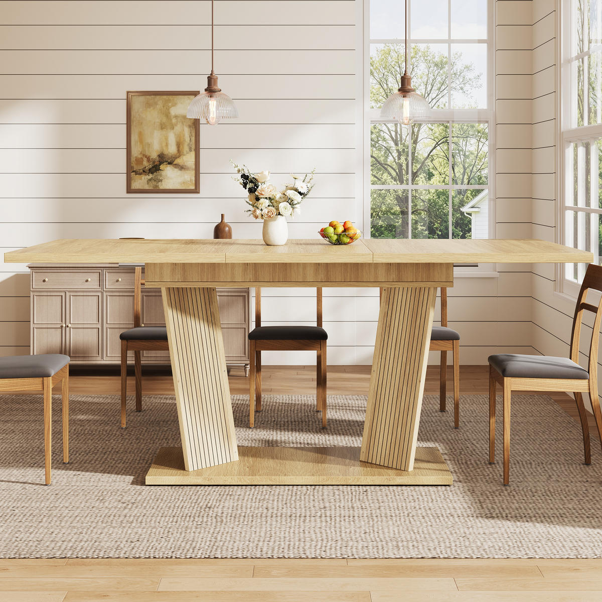 ESSTISCH ausziehbar 120-160/80/76 cm DE-39645 Naturbraun - Naturfarben, Holzwerkstoff (80/160/76cm) - ComfortXL