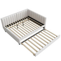 AUSZIEHBETT 140/230/200 cm DE-01969, in Beige, mit Lattenrost - Beige, Holzwerkstoff (140/200cm) - ComfortXL