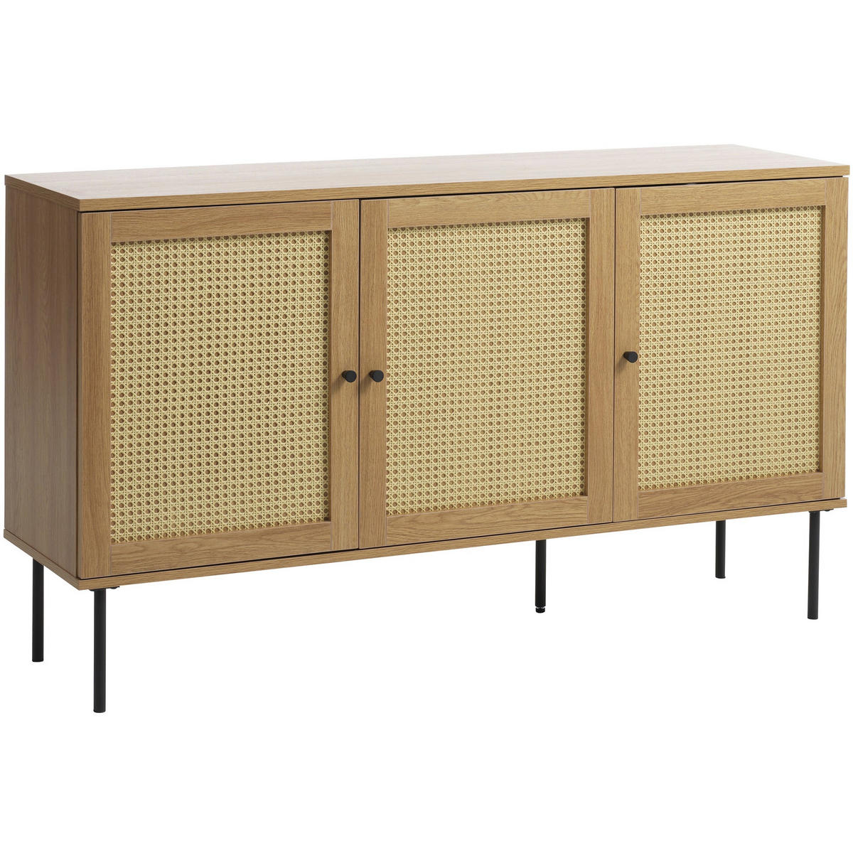 SIDEBOARD Mogest 140 cm - Beige/Schwarz, Holzwerkstoff/Kunststoff (140/80/40cm) - Selsey