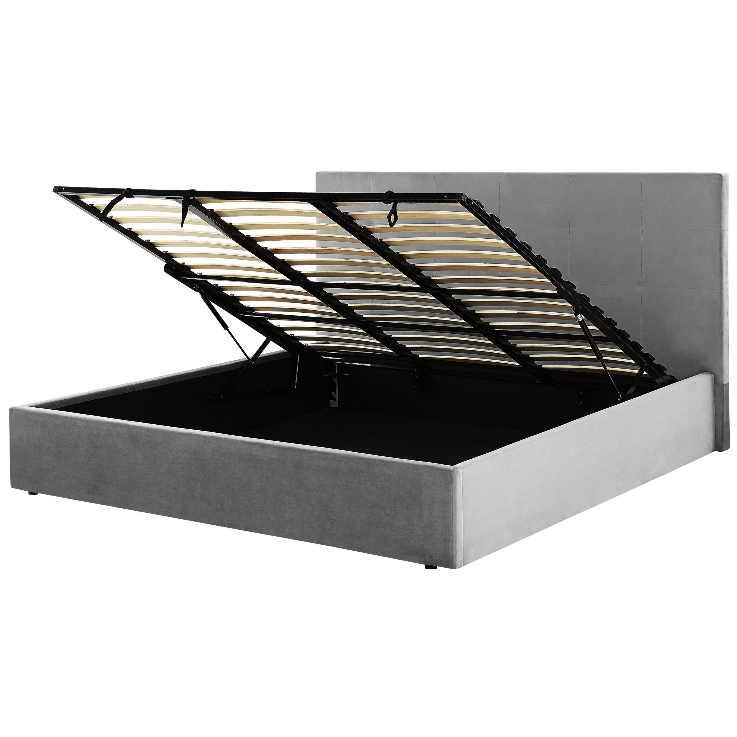 POLSTERBETT 180/200cm Hellgrau Lorient - Hellgrau, Textil (180/200cm) - Beliani