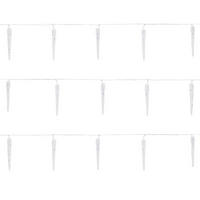 LICHTERKETTE Eiszapfen 570 cm mit 40 LED Kaltweiß - Weiß, Kunststoff (1070cm) - ECD-Germany