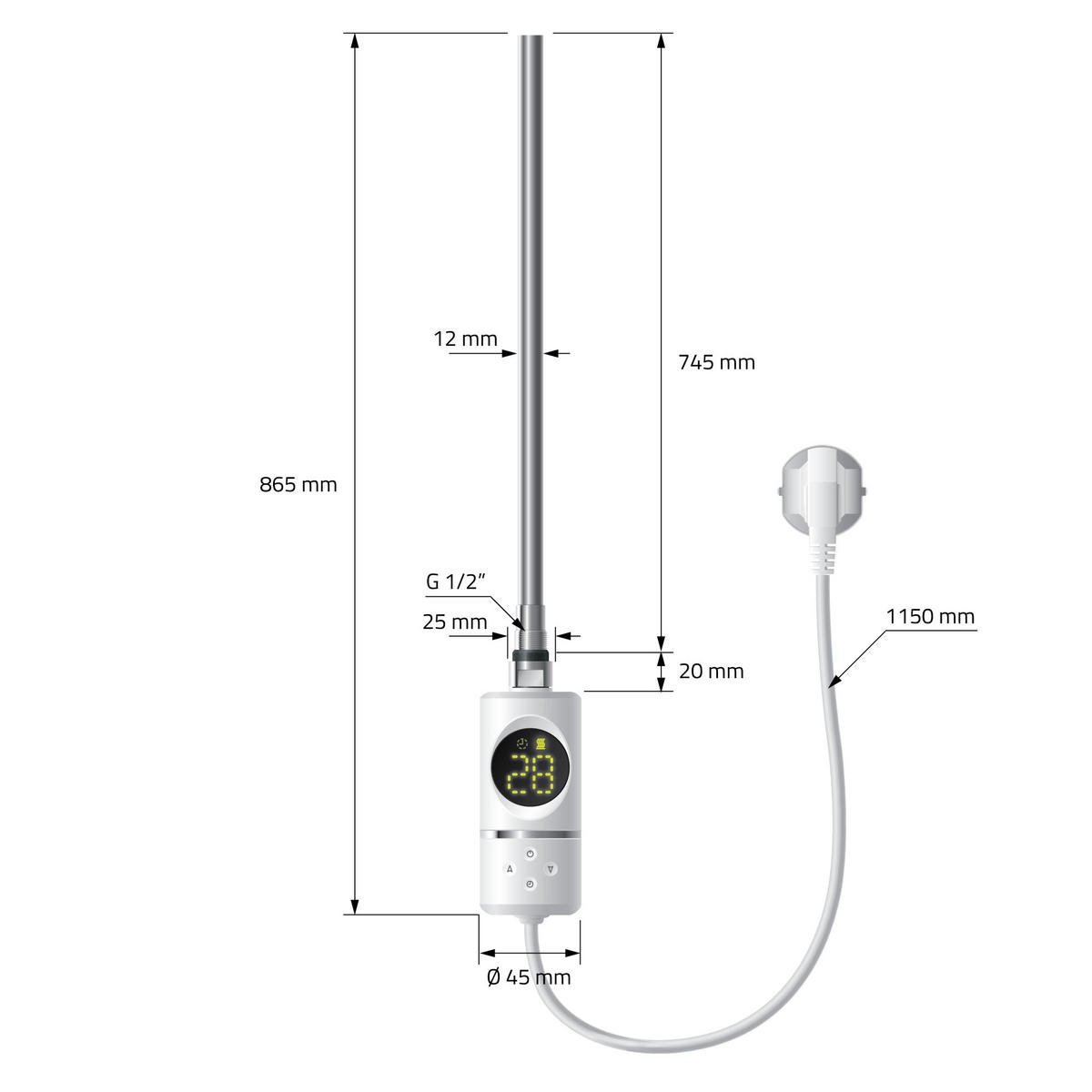 BADHEIZKÖRPER - Weiß, Metall (30/140/140cm) - LuxeBath