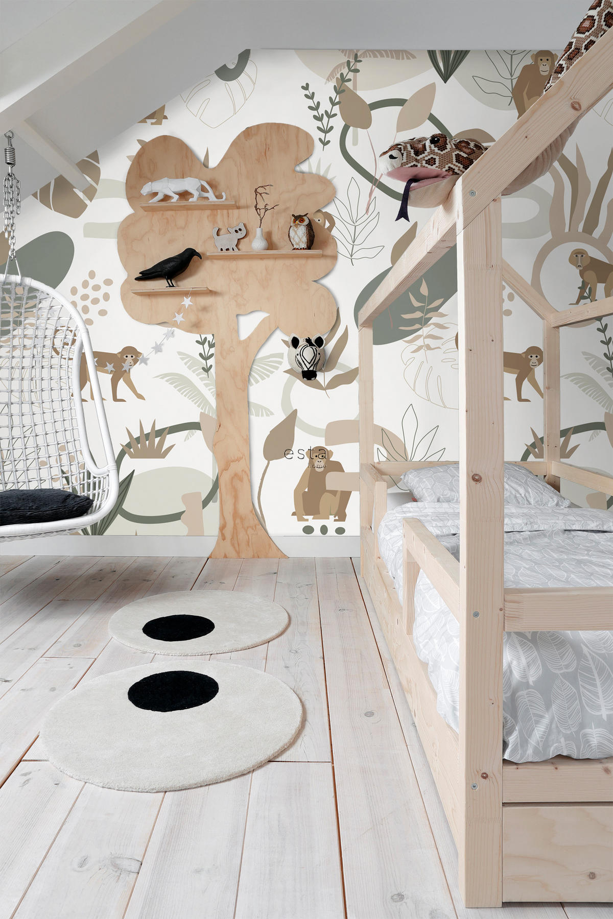 FOTOTAPETE Affen 200 x 279 cm - Beige, Papier (200/279cm) - ESTAhome