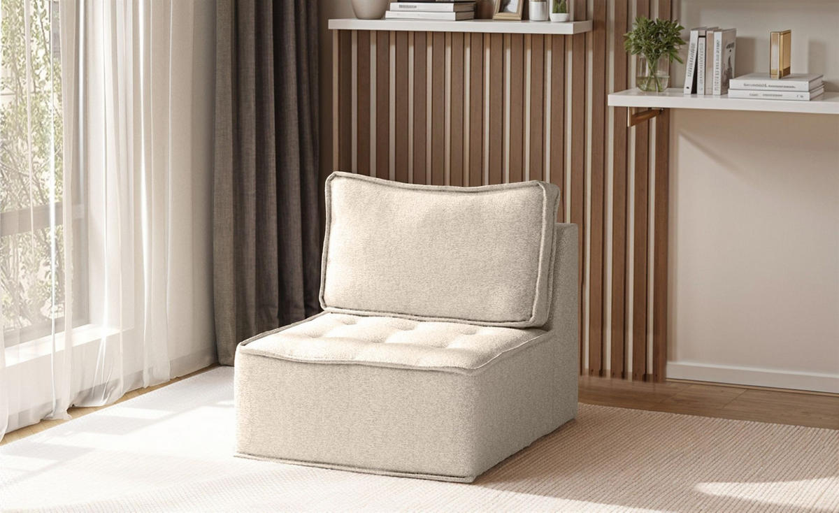 SESSEL Sande Xs In Alpine - Beige, Holzwerkstoff/Textil (80/85/90cm) - Fun Möbel