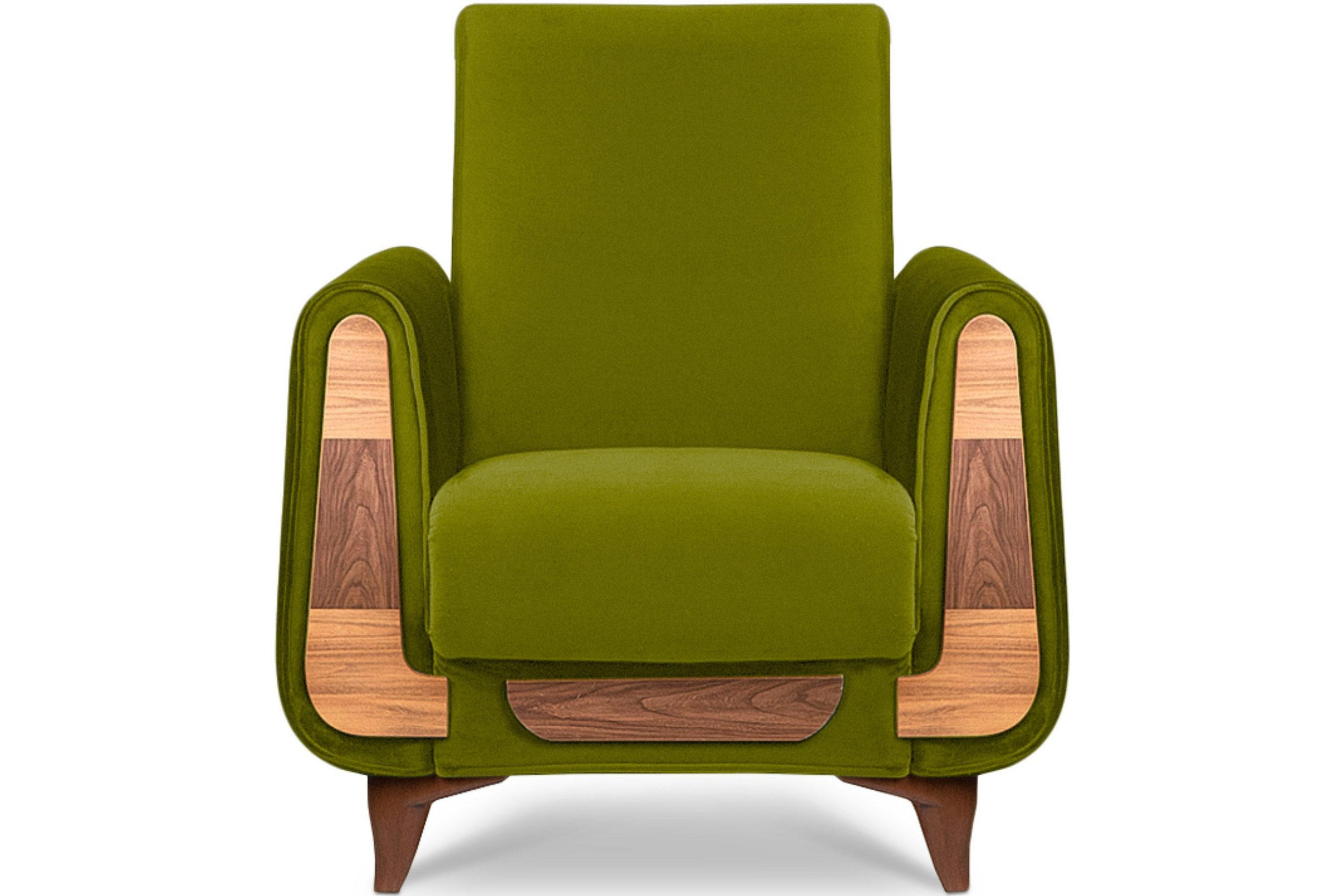 SESSEL GUSTAVO mit Armlehnen, grün - Braun/Grün, Holz/Holzwerkstoff (83/95/92cm) - KONSIMO®
