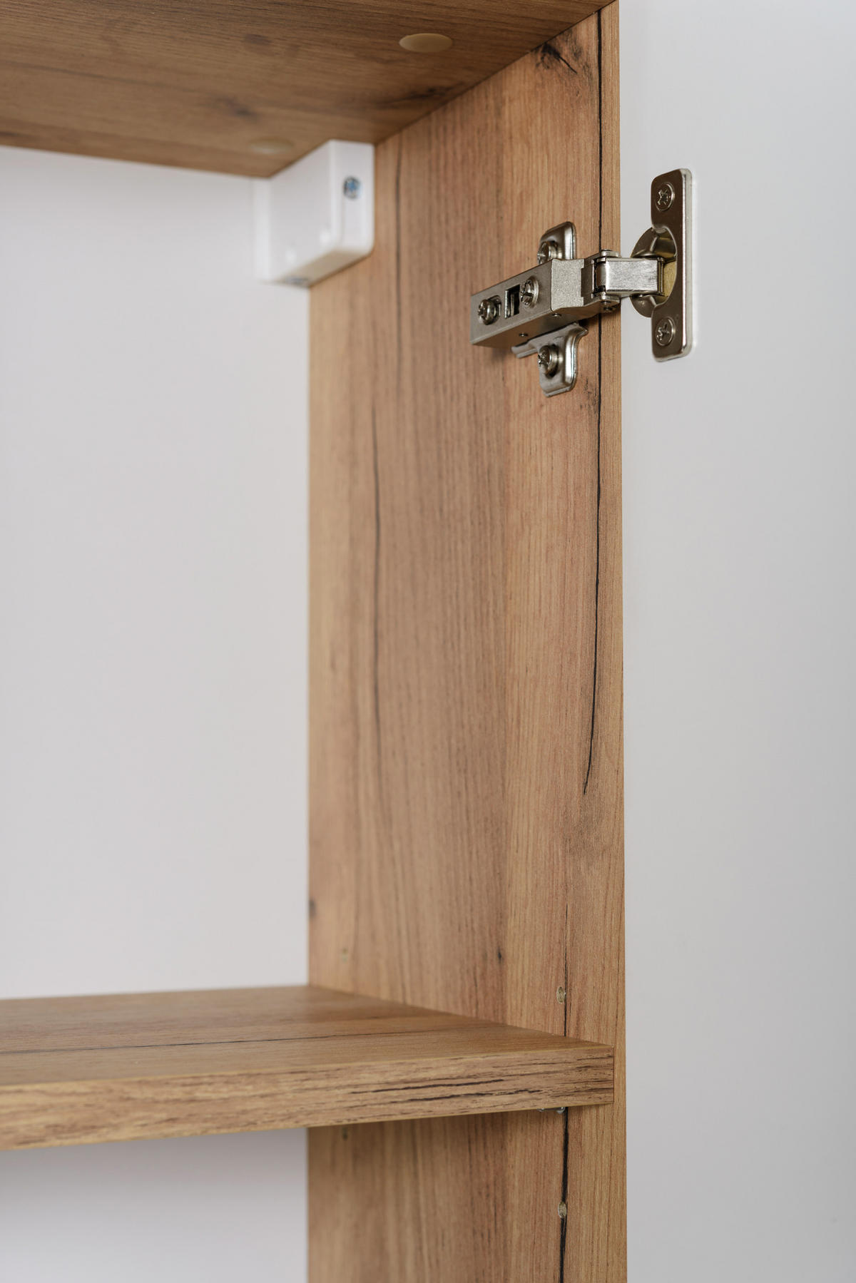 BADEZIMMERSCHRANK, Gold Craft Eiche, schwarzer Griff, 27 x 35 x 136 cm - Eichefarben/Schwarz, Holzwerkstoff/Kunststoff (35/136/27cm) - 3XE LIVING