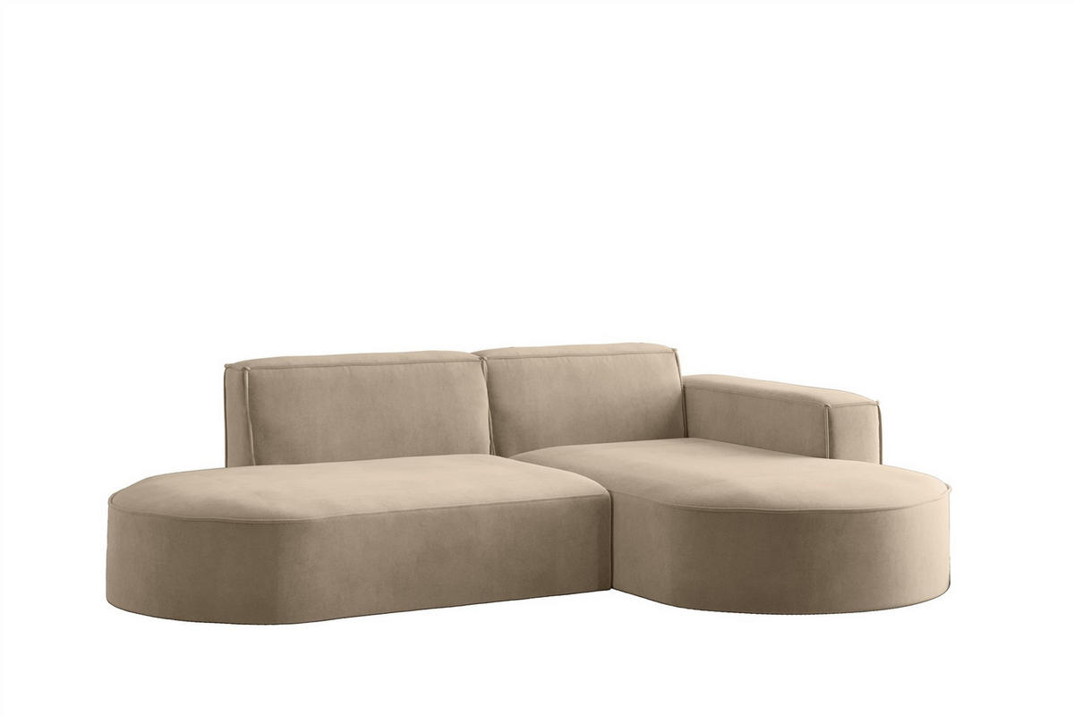 ECKSOFA Palma Xs In Noel - Beige, Holzwerkstoff/Textil (236/165cm) - Fun Möbel