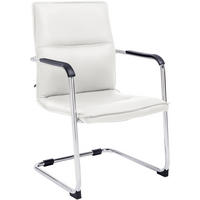 BESUCHERSTUHL SEATTLE 92x56x60 cm Weiß Kunstleder - Weiß, Leder/Metall (56/92/60cm) - DELUKE