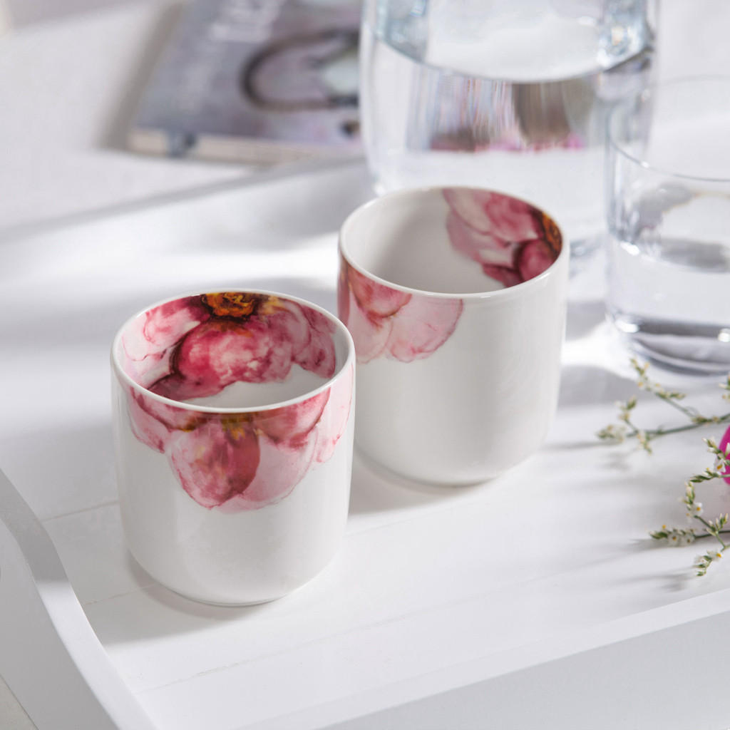 BECHER Rose Garden bunt 290 ml 2er Set - Multicolor, Keramik (0.29L) - Villeroy & Boch
