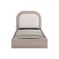 BETT mit Bettkasten - 1 Person - stoff - taupe, beige Idono - Taupe/Beige, Textil (90/190cm) - Vente-Unique