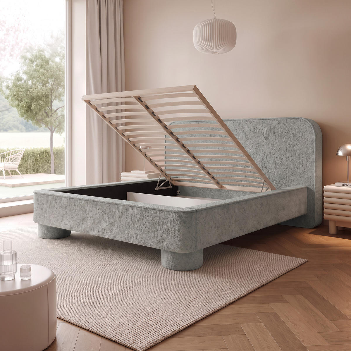 POLSTERBETT SALNUK 120x200 cm, Grün - Grün, Textil (200/120cm) - Fedve