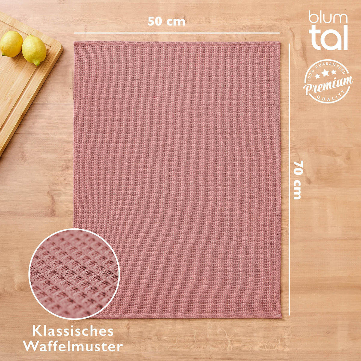 GESCHIRRTÜCHER Frigg 4er-Set, 50/70 cm, Rosa - Rosa, Textil (30/30cm) - Blumtal