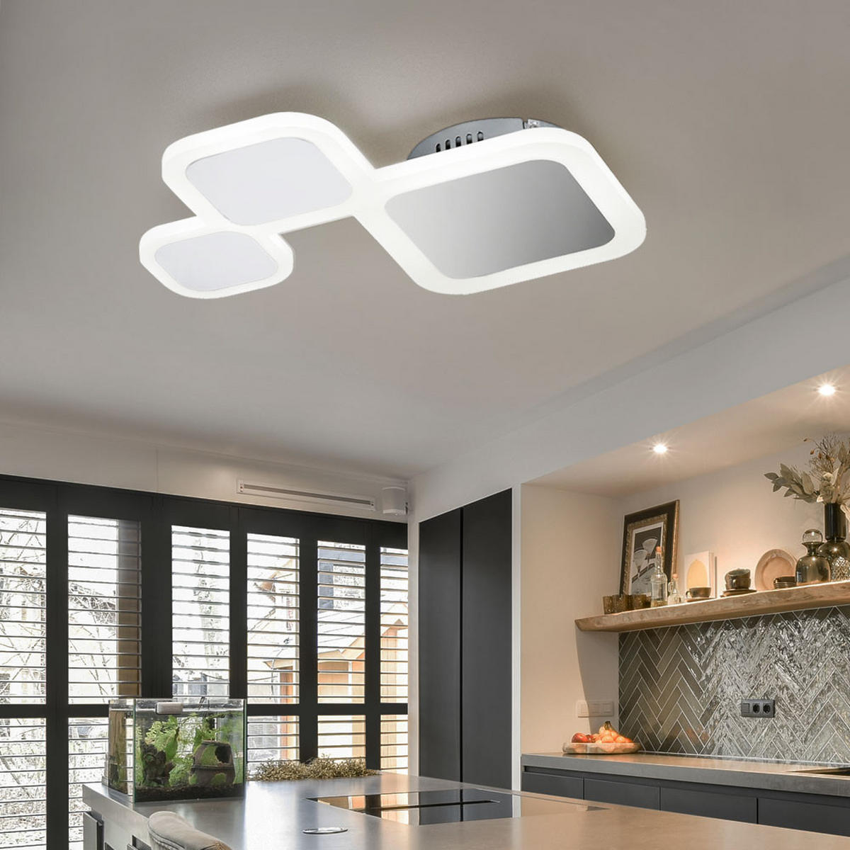 LED DECKENLEUCHTE DROM Chrom Silber Metall - Silberfarben, Metall (45/36/7cm) - Wofi
