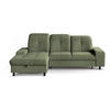 ECKSCHLAFSOFA Leon L Grün - Schwarz/Grün, Kunststoff/Textil (255/120cm) - Beautysofa