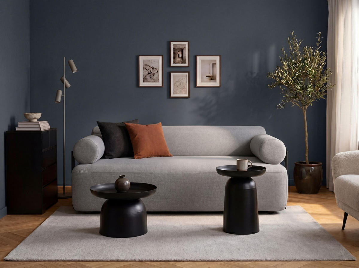 2-SITZER-SOFA Stoff Hellgrau Elva - Hellgrau, Textil (170/74/100cm) - Beliani