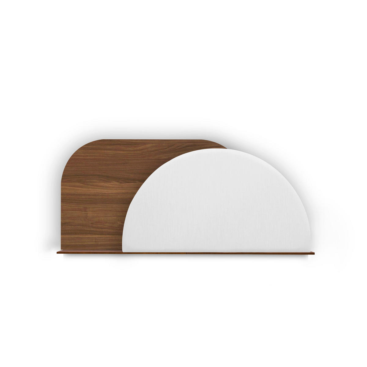 KOPFTEIL Alba mit Licht 140cm - Walnussfarben/Grau, Holz/Textil (140/60/14cm) - Woodendot