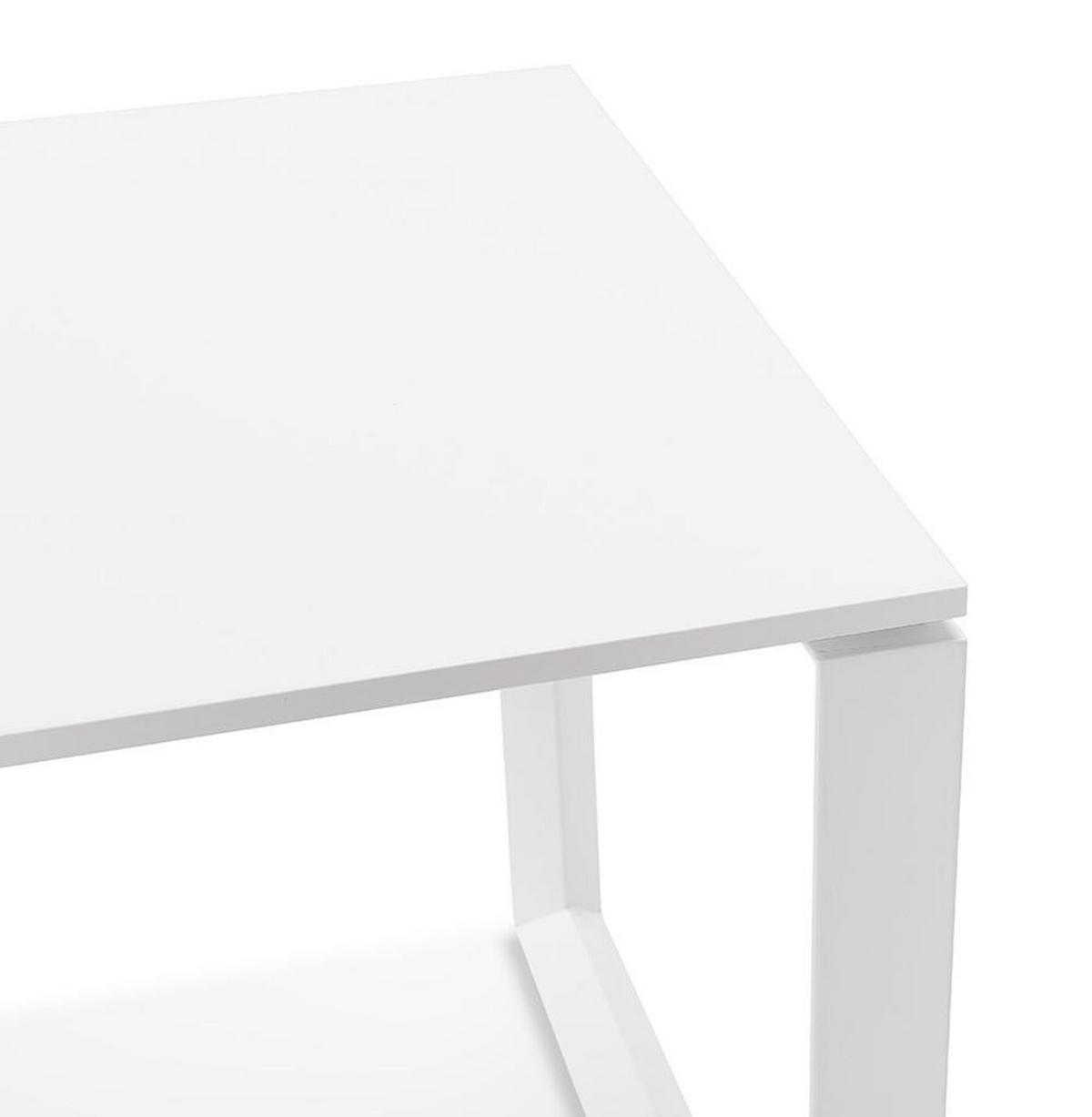 SCHREIBTISCH Minimalistisch Holz Metall Ergonomisch XERAL, Weiß 160x80x74,8 cm - Weiß, Holzwerkstoff/Metall (80/160/75cm) - KADIMA DESIGN