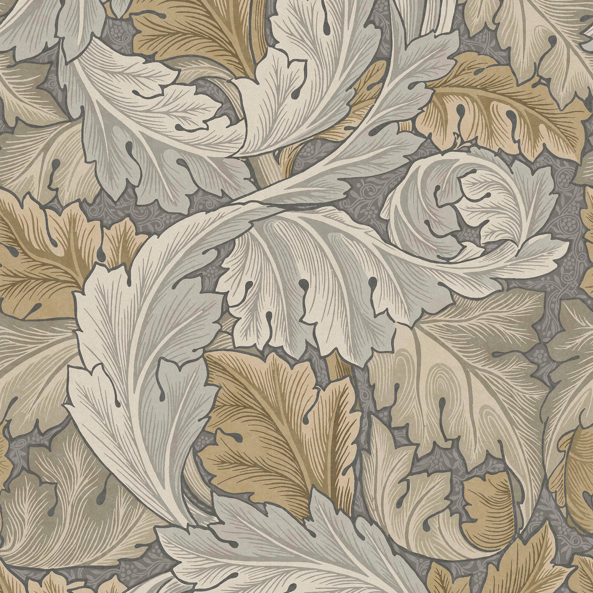 VLIESTAPETE Akanthus Neutral - Beige, Papier/Kunststoff (1000/1000cm) - Graham & Brown