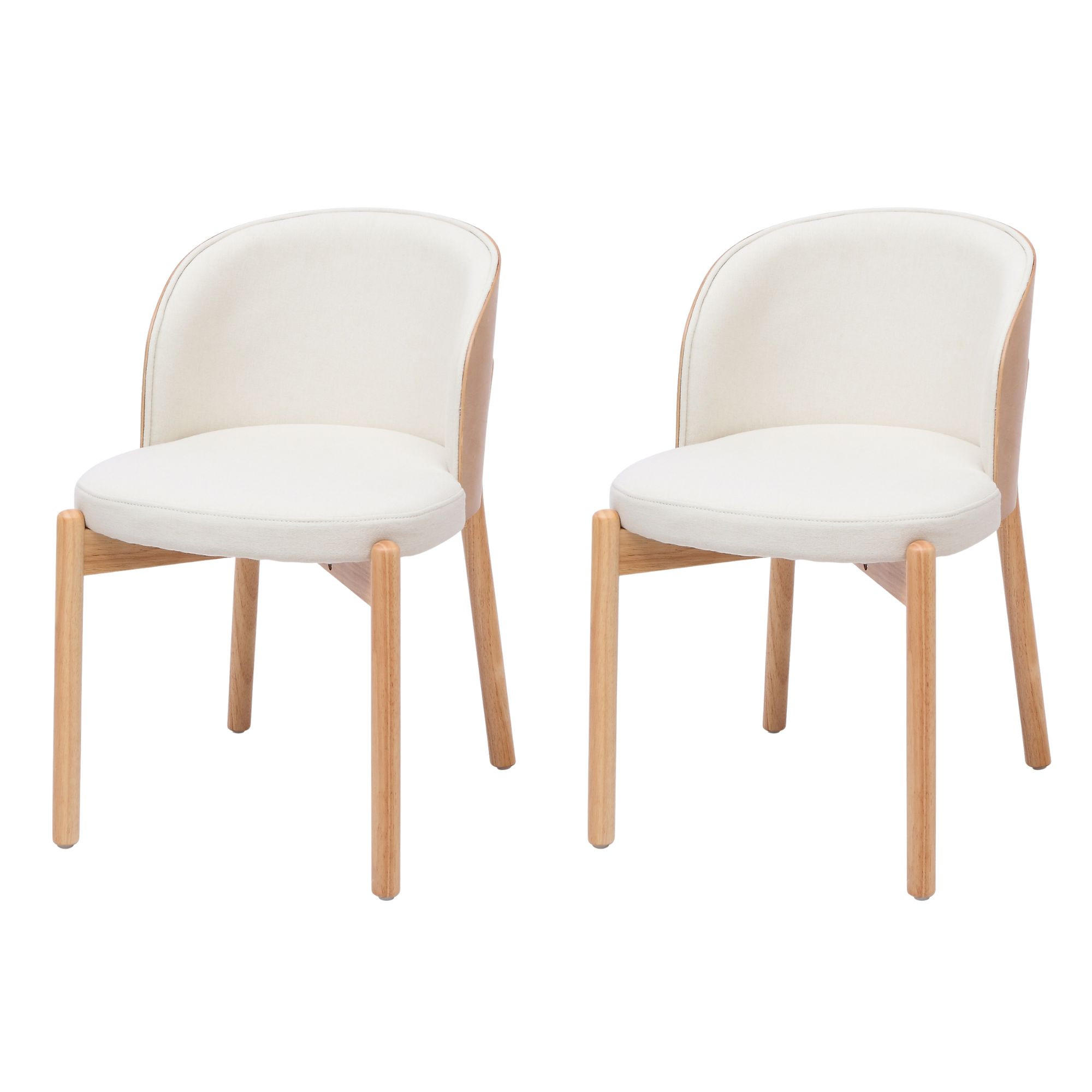 ESSZIMMERSTÜHLE 2er-Set Massivholz Leinen & Esche - Naturfarben, Holz (57/74/49cm) - Urban Meuble