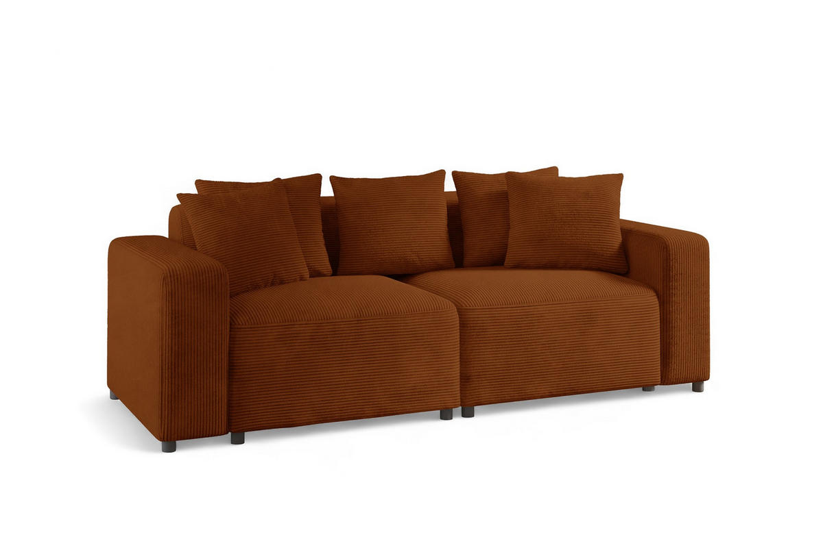 SOFA Megan 2-sitzer In Poso - Rotbraun, Holzwerkstoff/Textil (236/75/98cm) - Fun Möbel
