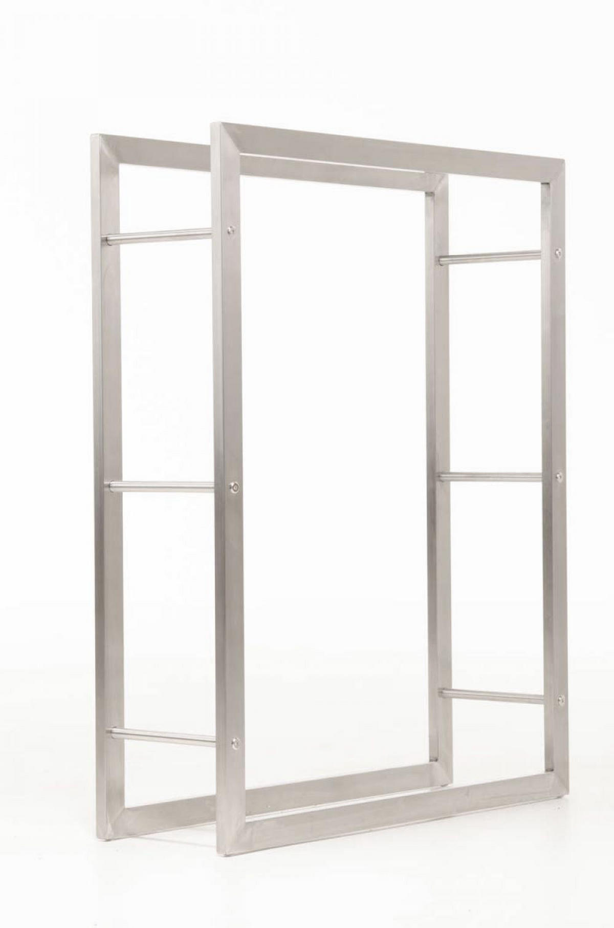 KAMINHOLZREGAL 80/25/100 cm Metall edelstahl - Edelstahlfarben, Metall (80/100/25cm) - CLP