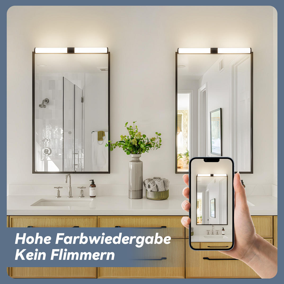 SPIEGELLEUCHTE Zyphork 5.2/3.2/40 cm - Schwarz, Kunststoff (40/5.2/3.2cm) - ZMH