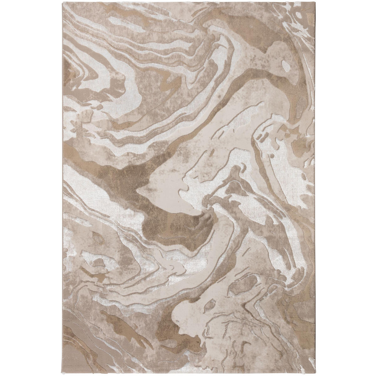 TEPPICH Marmor-Design, metallisch OUSE JOY, Beige 160x230 cm - Beige, Textil (160/230cm) - KADIMA DESIGN