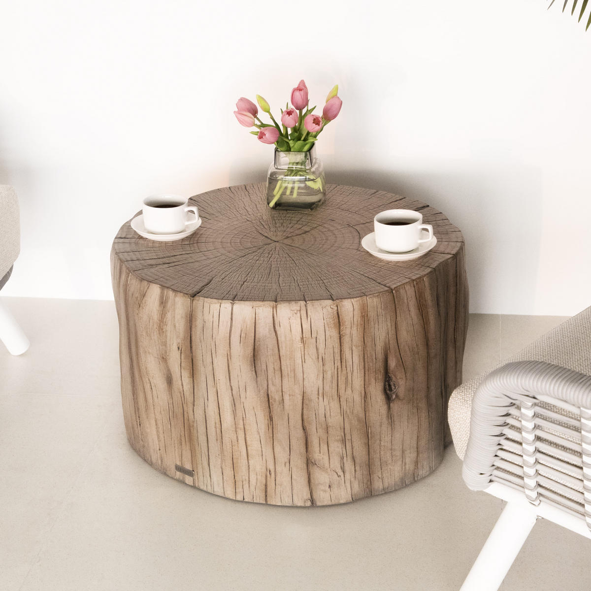 COUCHTISCH DAINTREE aus GF-Beton, Wetterbeständig, 70x67x41 cm - Rotbraun, Naturmaterialien (70/67/41cm) - Elementi