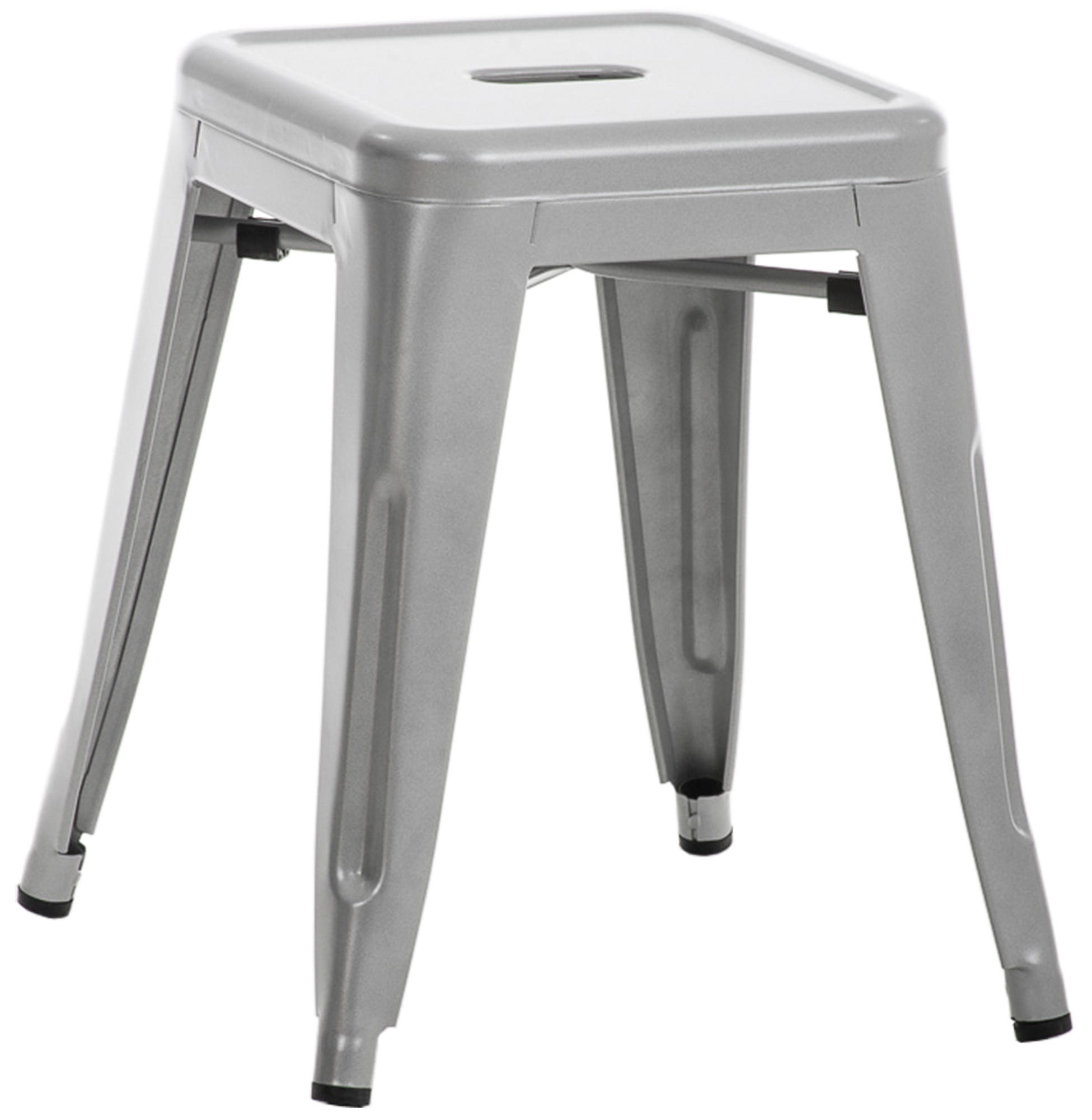 HOCKER Fulda 40x40x46cm Metall Silber Küchenhocker - Silberfarben, Metall (40/46/40cm) - DELUKE