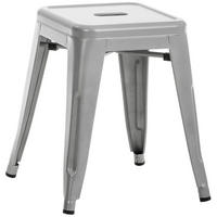 HOCKER Fulda 40x40x46cm Metall Silber Küchenhocker - Silberfarben, Metall (40/46/40cm) - DELUKE