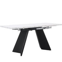 ESSTISCH weiß und schwarz 159/74/77 cm - Schwarz/Weiß, Holz/Metall (74/159/77cm) - Urban Meuble