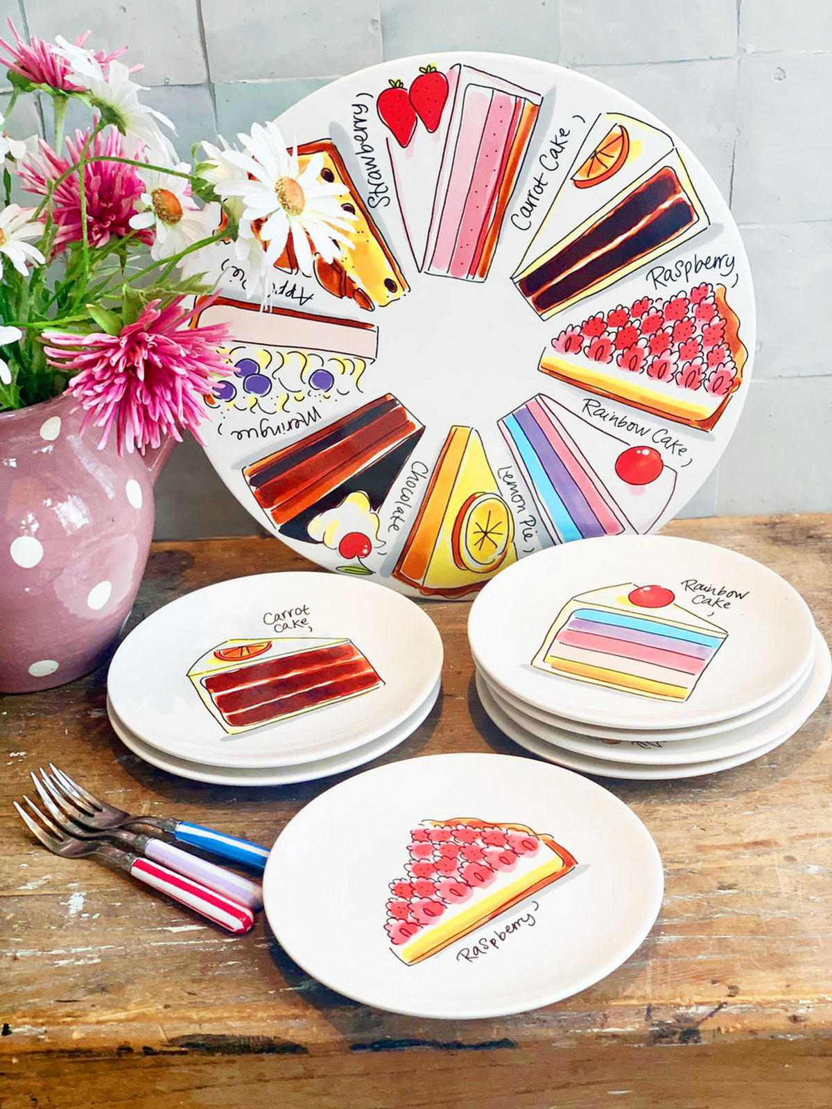 KUCHENTELLER Apfelkuchen in Bunt - 18cm - Multicolor, Keramik (18/18/2cm) - Blond Amsterdam