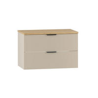 WASCHTISCHUNTERSCHRANK 80.6cm Astrid Kaschmir und Holz - Beige, Holzwerkstoff (80.6/52.2/46.5cm) - Petits-meubles