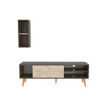 TV-LOWBOARD Rans Walnuss Travertin - Beige/Braun, Holzwerkstoff (160/53.5/35cm) - Decorotika