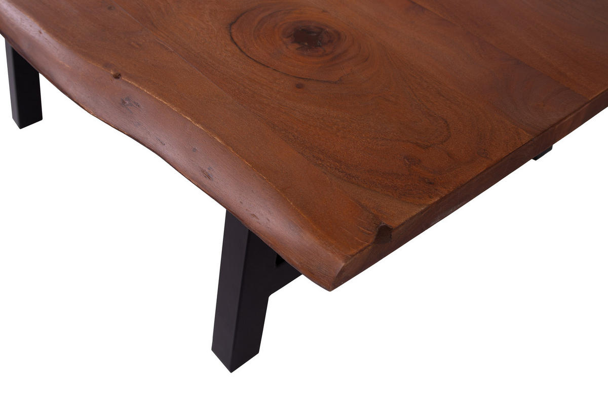 COUCHTISCH A-GESTELL - Schwarz/Braun, Holz/Metall (80/120/40cm) - SAM